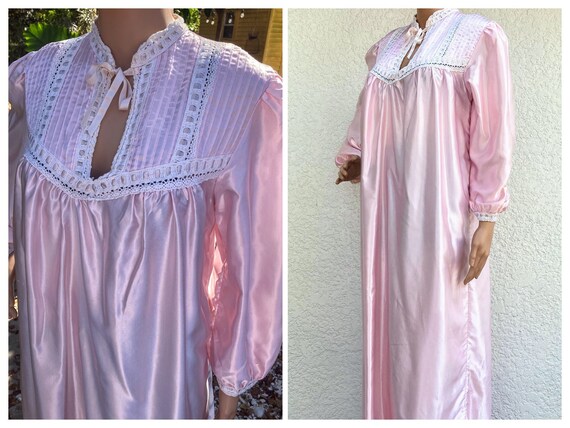 Vintage 70s Nightgown S/M by Ilise Stevens in Pin… - image 2