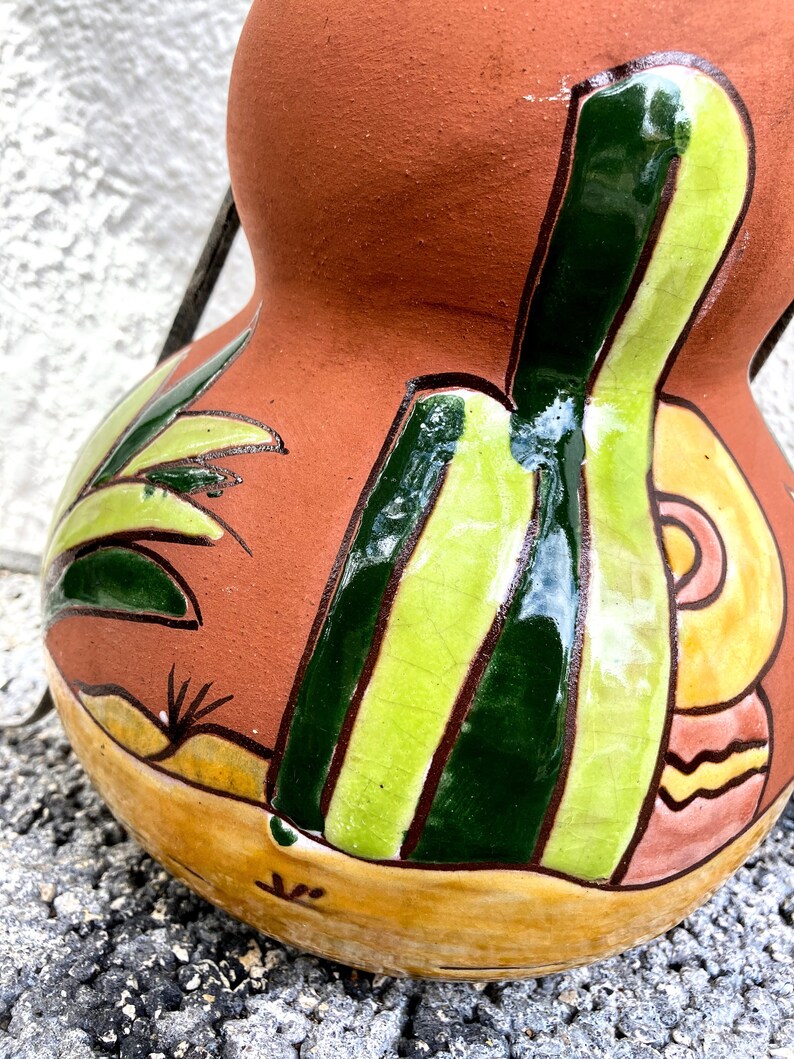 Southwestern Hanging Vase or Table Top Terra Cotta Mexican Etsy