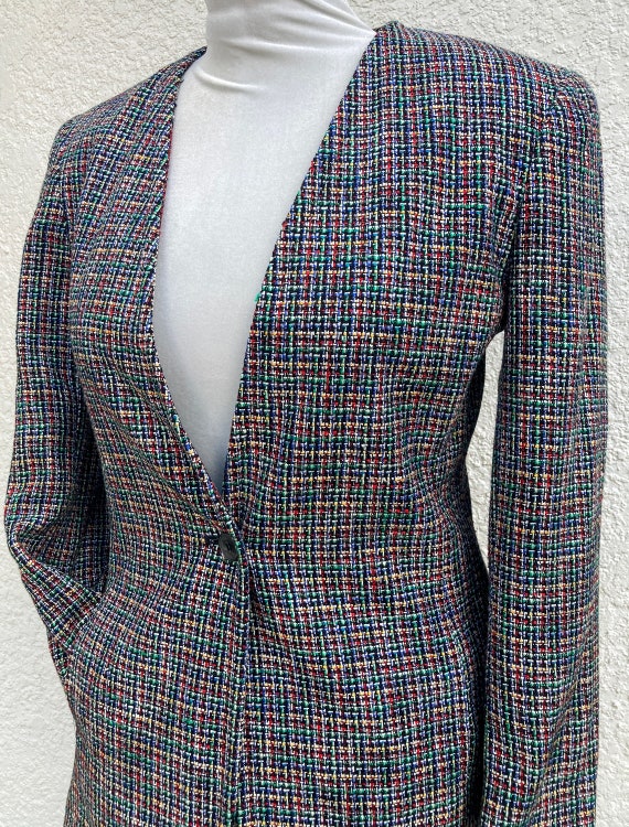 Vintage 80s Tweed Blazer S/M by Liz Claiborne w R… - image 3