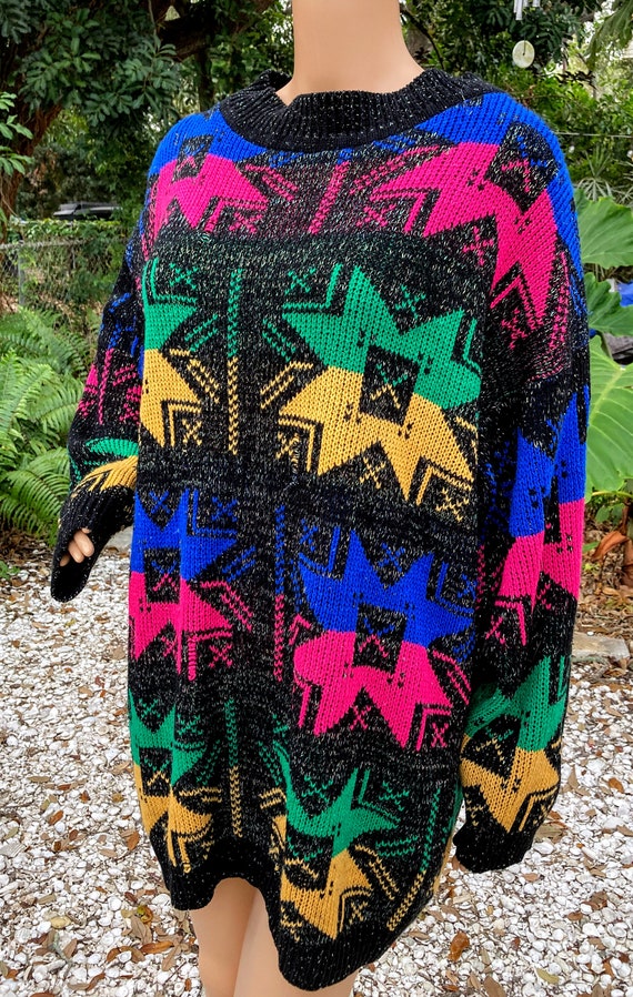 Vintage 80s Oversized Tunic Sweater XL 