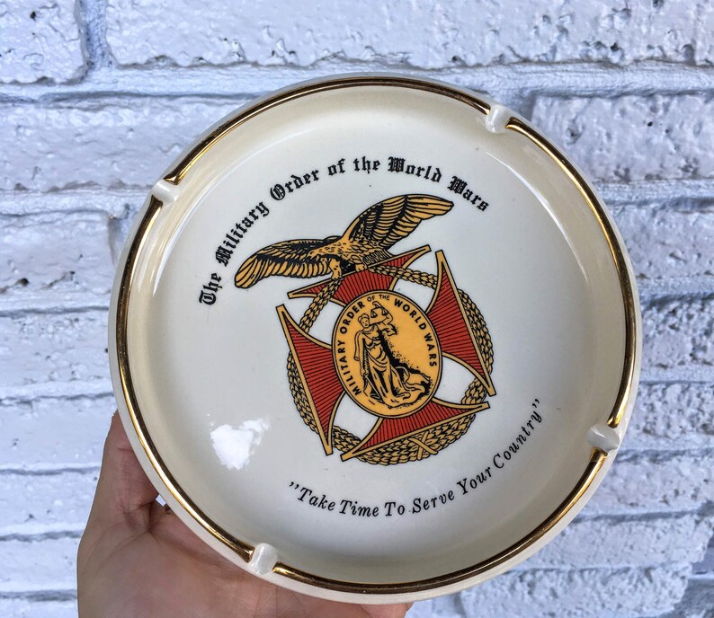 Ashtray Military Order of World Wars Mid Century 50s 60s Etsy