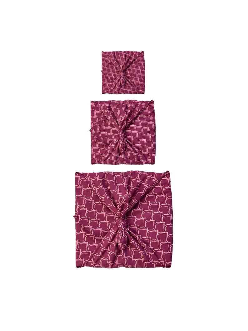 furoshiki fabric gift wrap - fabrap style maroon ogives