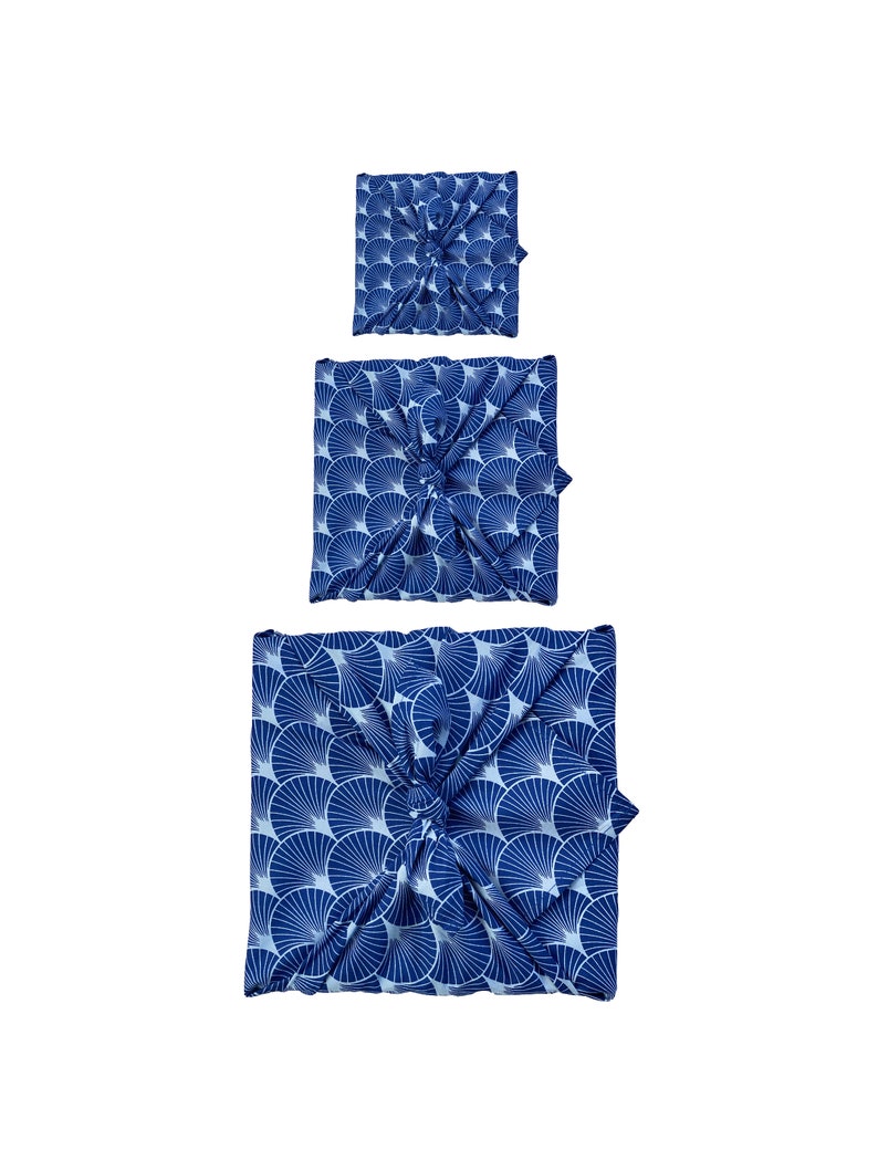 Furoshiki Wrapping Cloth, Spring Gift Wrapping Paper, Indigo Blue Gift Wrapping, Gift Wrap, Fabric Gift Wrap, Reusable Gift Wrap, Muttertag 3 Pack - S, M and L