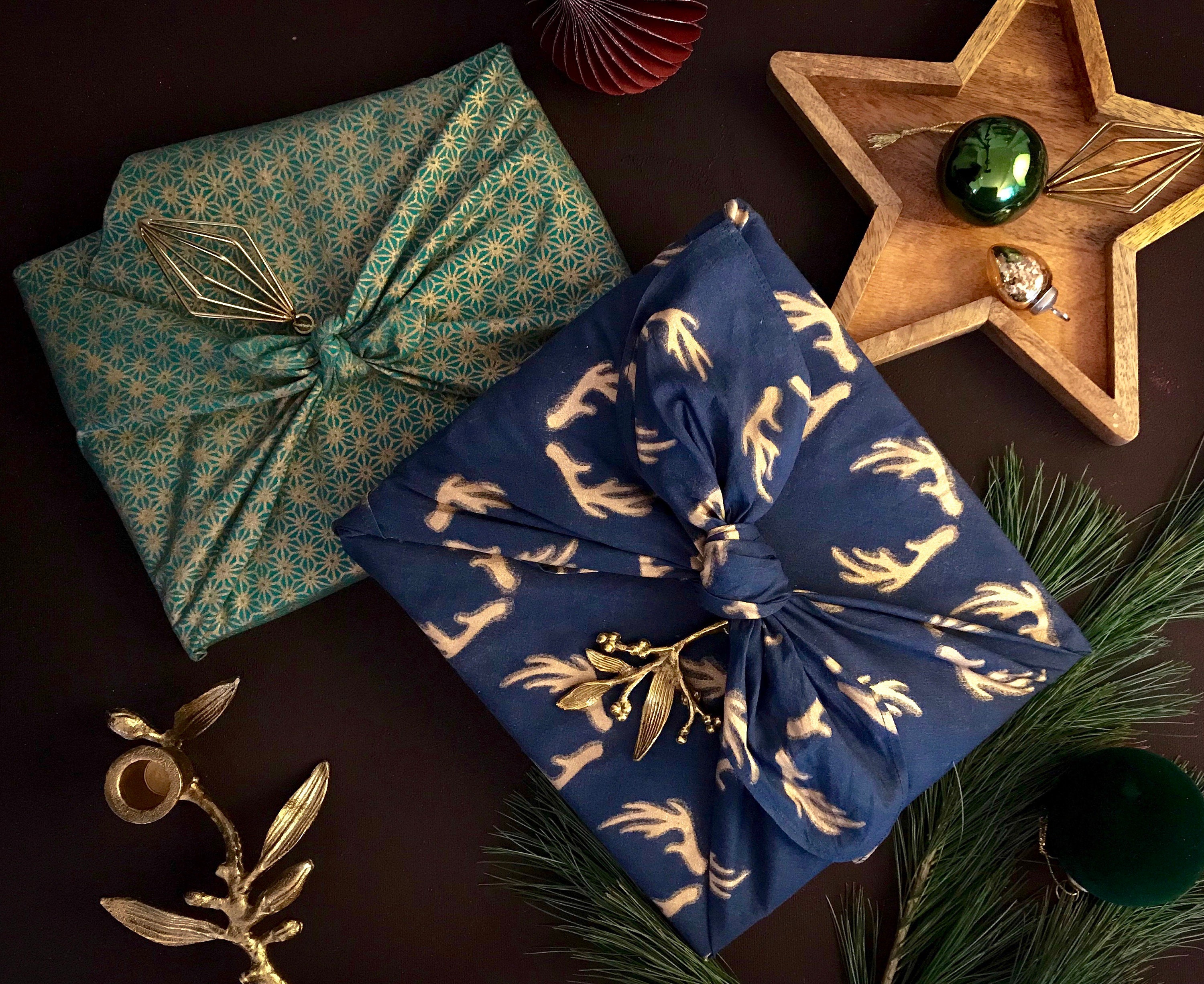 Christmas Wrap, Double Sided Furoshiki, Japanese Wrapping