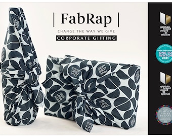 Corporate Gift Wrap Branded ~ Furoshiki Wrap ~ Company Gift Wrapping - Fabric Wrapping Cloth - All over print - Monogram fabric gift wrap