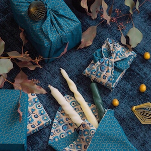 Pacchetto Furoshiki, Set di 3 Furoshiki, Panno da imballaggio, Weihnachten geschenkverpakung, Confezione regalo in tessuto, confezione regalo resuable, regalo Eid