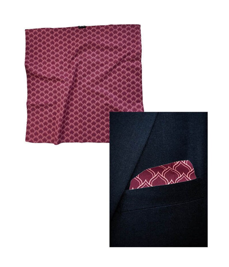 Pocket Square Furoshiki Fabric Gift Wrap Men's Accessories Reusable Wrap Fabric Wrapping Cloth Cravat Vatertagsgeschenk Berry