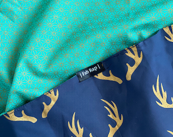 Doppelseitiger Weihnachts Furoshiki: Wrap aus Bio-Baumwolle wiederverwendbar, Weihnachten geschenkverpackt