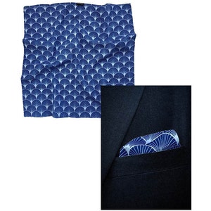 Pocket Square Furoshiki Fabric Gift Wrap Men's Accessories Reusable Wrap Fabric Wrapping Cloth Cravat Vatertagsgeschenk Indigo