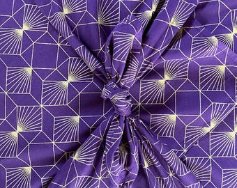 Diwali Wrapping, Organic Cotton Furoshiki: Plum Diamonds Reusable Gift Wrap (Zero Waste)