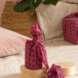 furoshiki fabric gift wrap - fabrap style maroon ogives