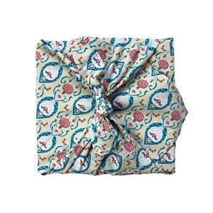 Furoshiki reusable fabric wrapping fabric gift wrapping Reusable Spring Gift Wrap FabRap Teal, Muttertagsgeschenk image 3