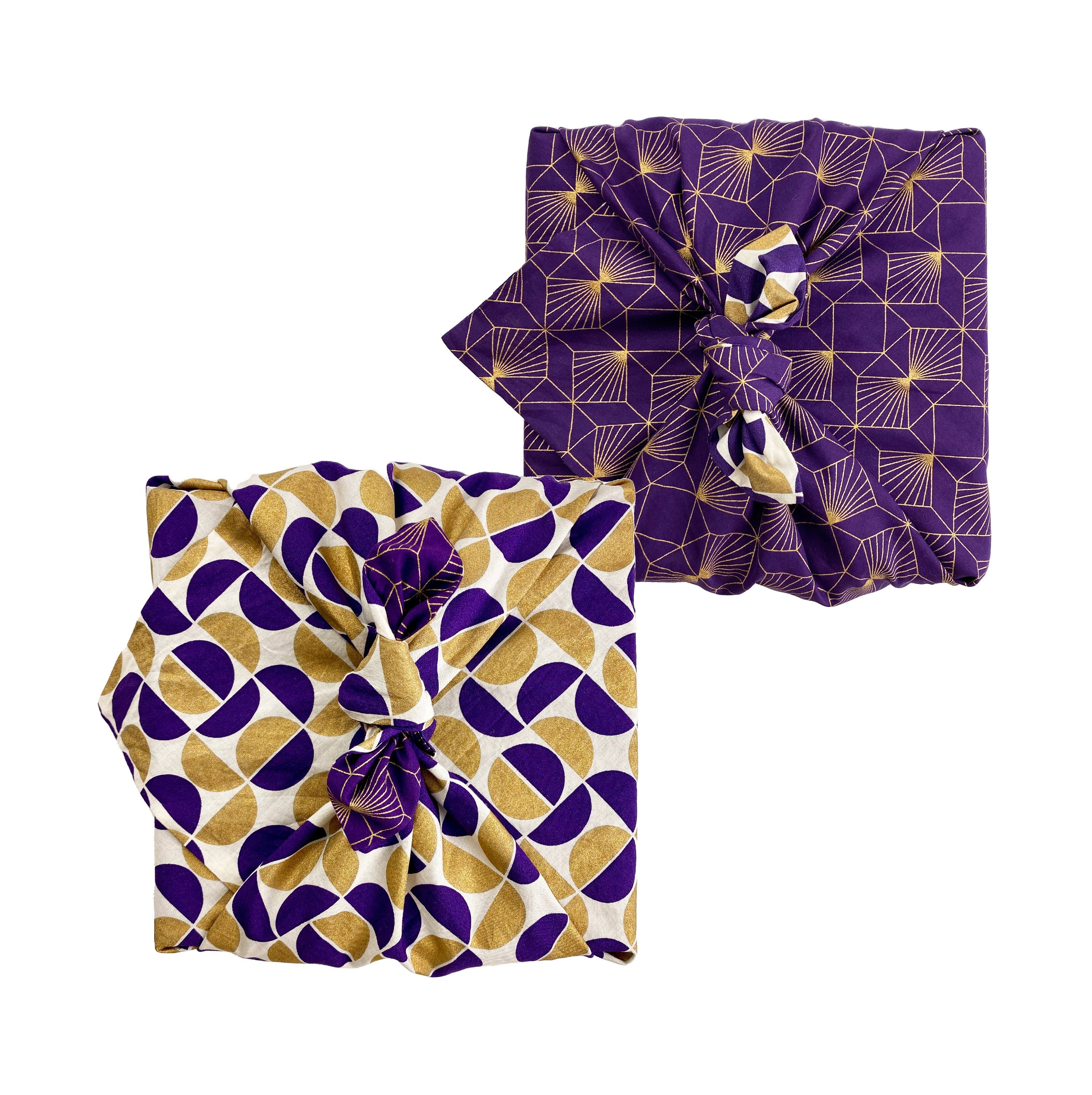 Double Sided Furoshiki, Reversible Gift Wrap, Christmas Gift Wrap, Japanese  Wrapping Cloth, Reusable Wrapping Paper, Plum & Gold Moons 