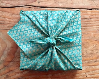 Eco-friendly furoshiki fabric wrapping, Spring fabric wrapping, reusable fabric gift wrap - Jade