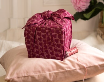 Spring Furoshiki Extra Large su un lato, confezione regalo in tessuto per regali di grandi dimensioni, confezione regalo riutilizzabile, tovaglia Furoshiki, Muttertagsgeschenk