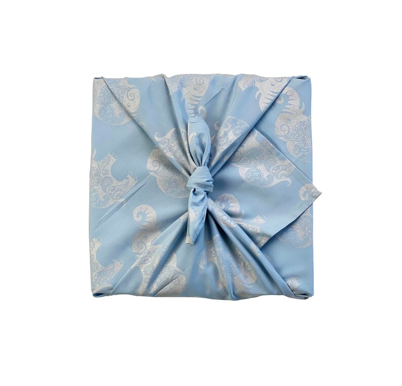 Blue Furoshiki Wrapping Cloth Easter Gift Wrap Reusable Fabric Gift Wrap FabRap Muttertagsgeschenk image 5