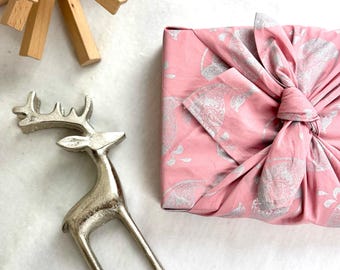 Pink Whale Furoshiki: Reusable Organic Cotton Gift Wrap