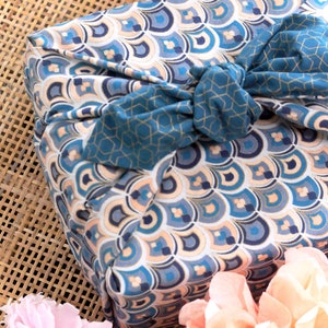 Fabric Gift Wrapping/Eco gift wrap/Furoshiki/3 Pack FabRap Muttertagsgeschenk Reversible Nachaltig Geschenkverpakung aus stoff image 7