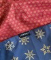 Fabric Gift Wrapping/Furoshiki/Reversible double sided Gift Wrap/Ruby & Midnight Snowflakes/Nachaltig Geschenkverpakung aus stoff 