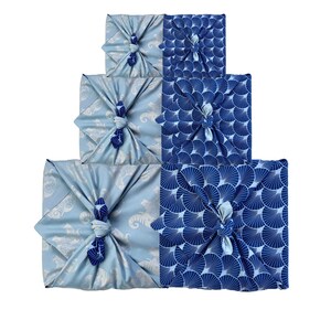 Easter Gift Wrap, 9 Pieces Of Furoshiki, Wrapping Cloth, Blue Furoshiki, Reusable Wrapping, Fabric Gift Wrap, Muttertagsgeschenk image 4