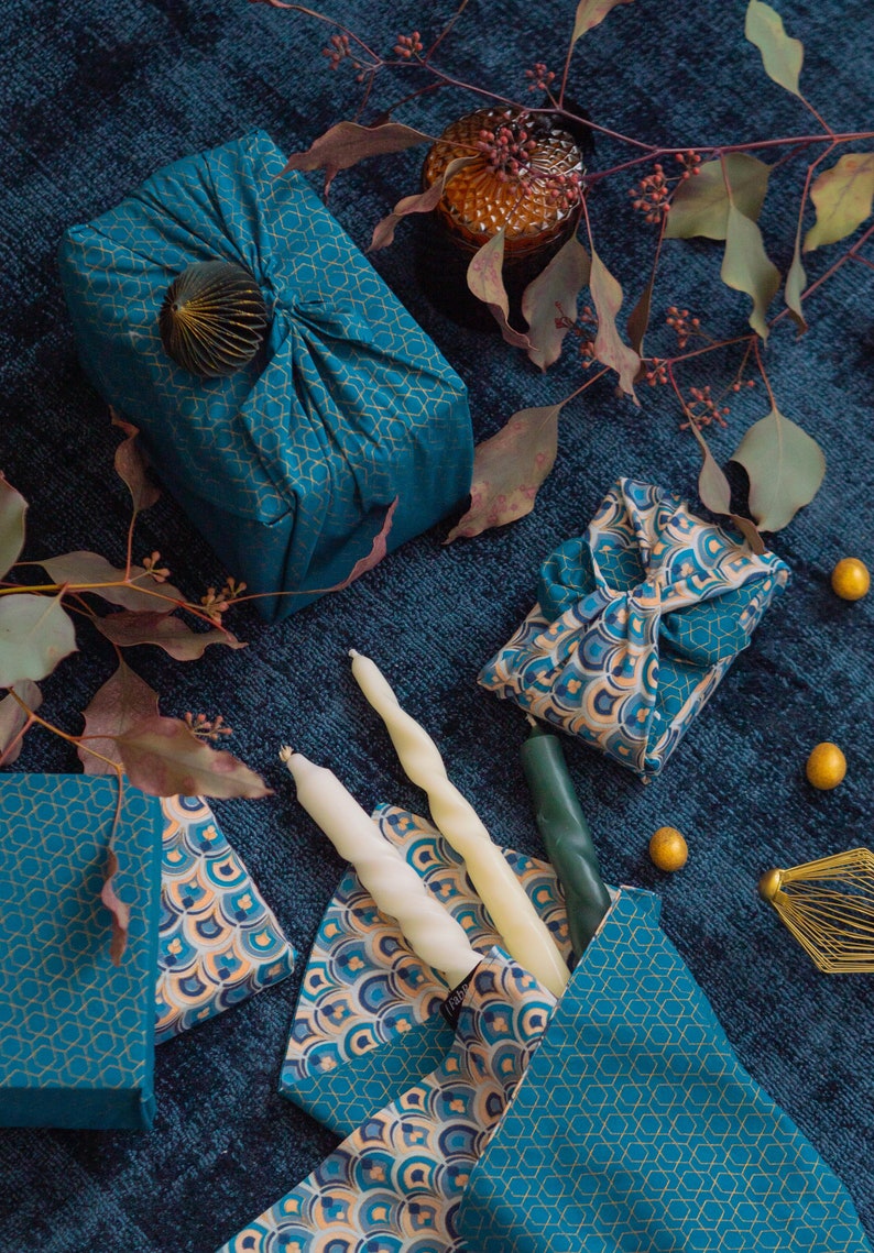 Fabric Gift Wrapping/Eco gift wrap/Furoshiki/3 Pack FabRap Art image 1