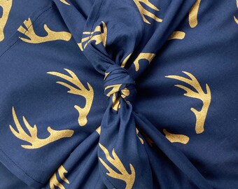 Christmas Furoshiki: Organic Cotton Reindeer Fabric Gift Wrap