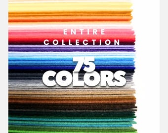 Entire Collection 75 Colors Hard Korean Felt 9x11