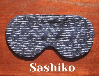 Oversized Sleep Mask for Unisex/Cotton Sleep Mask /Japanese Sashiko Sleep Mask/ Travel Accessory/ Navy Sleep Eyes Mask/Japanese Sashiko Navy