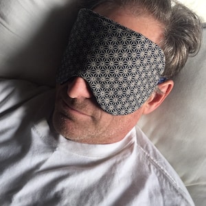 Oversized Sleep Mask for Unisex/Cotton Sleep Mask /Japanese Sleep Mask/ Travel Accessory/ Asanoha Sleep Mask/Sleep Eyes Mask
