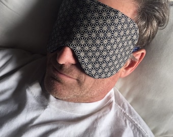 Oversized Sleep Mask for Unisex/Cotton Sleep Mask /Japanese Sleep Mask/ Travel Accessory/ Asanoha Sleep Mask/Sleep Eyes Mask