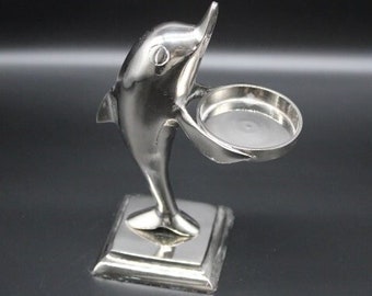 Vintage Dolphin Candleholder Stainless Steele/ Nautical Décor