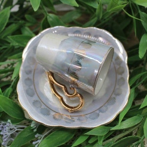 Vintage Demitasse Lustreware Cup And Saucer Set
