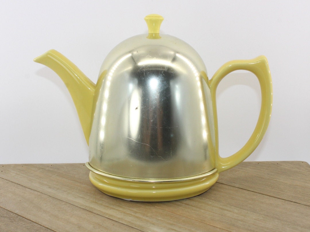 Vintage Yellow Hall Teapot With Metal Cozy /retro Atomic Etsy