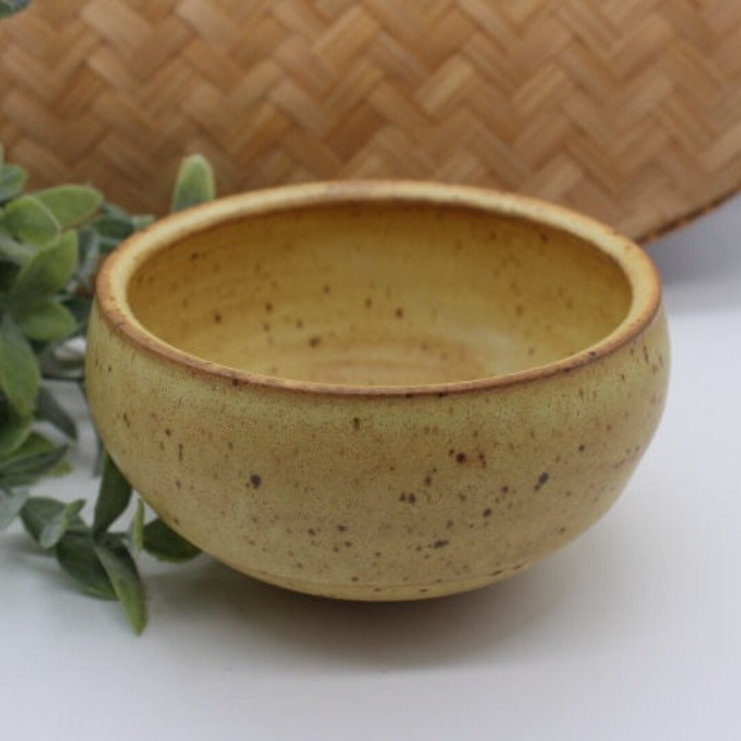Vintage Stoneware Yellow Pottery Bowl /fine Art Ceramics Etsy