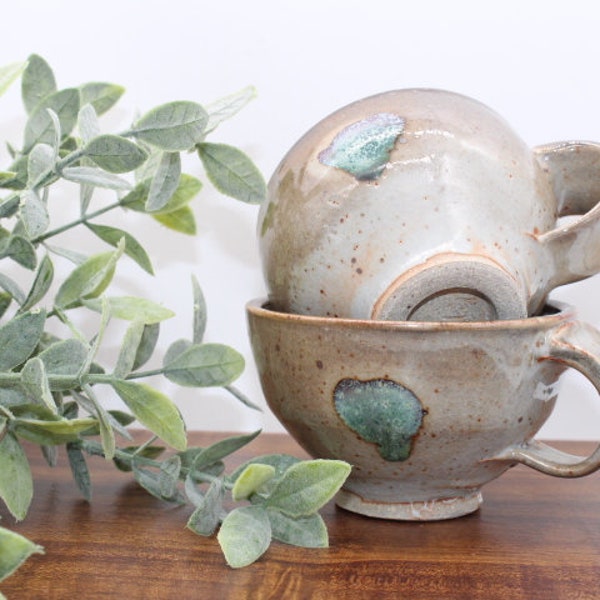 Vintage Stoneware Pottery Mugs/Studio Pottery Artist Signed Mugs/ Pottery/Mugs