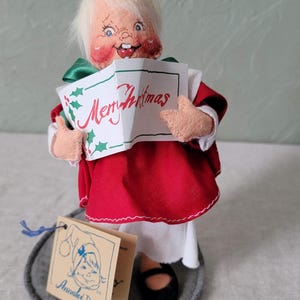 Vintage 94&quot; Annalee Choir Girl With Blonde Hair - Tag -No Box, Annalee Christmas Doll