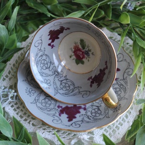 Vintage Royal Bayreuth Bavaria Teacup, Lavender Bavaria Teacup, Bavaria Bermont US Zone China, Tea Party, Gift For Her