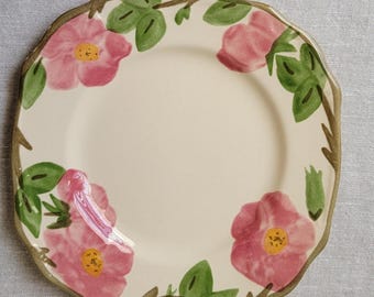 Vintage Franciscan Desert Rose (Sold Individually) Square Salad Plate 60th Anniversary By Johnson Bros England, Diamond Collection 60 Yrs