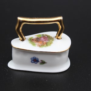 Vintage Miniature Limoges Iron/ Miniature Porcelain Limoges Iron/ Mini Porcelain Dollhouse Limoges Iron Made In France