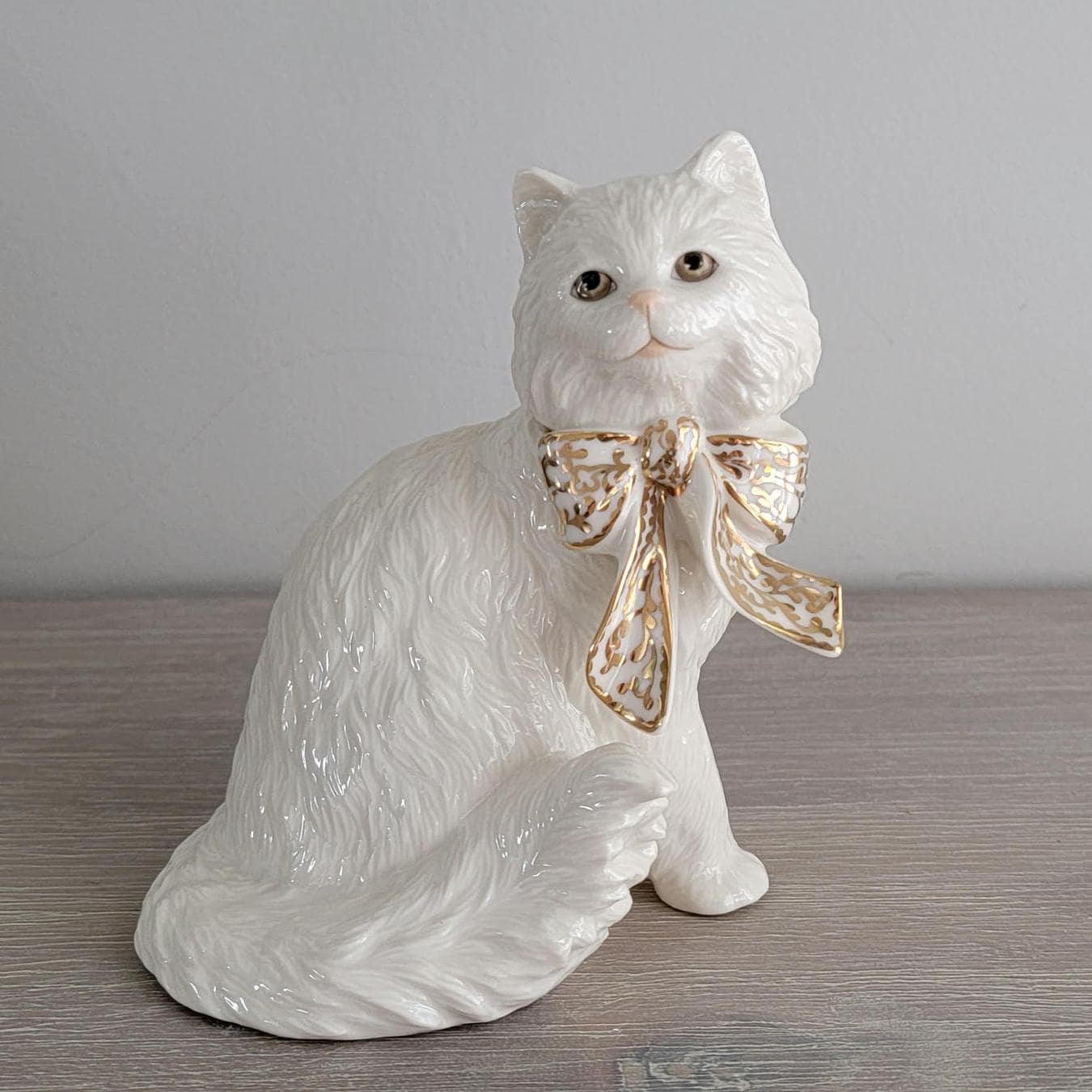 LENOX - LENOX レノックス 猫 陶器 置物 キャット 24K 限定ハンドペイント作品 LENOX レノックス 猫 陶器 置物 キャット 24K ハンドペイント