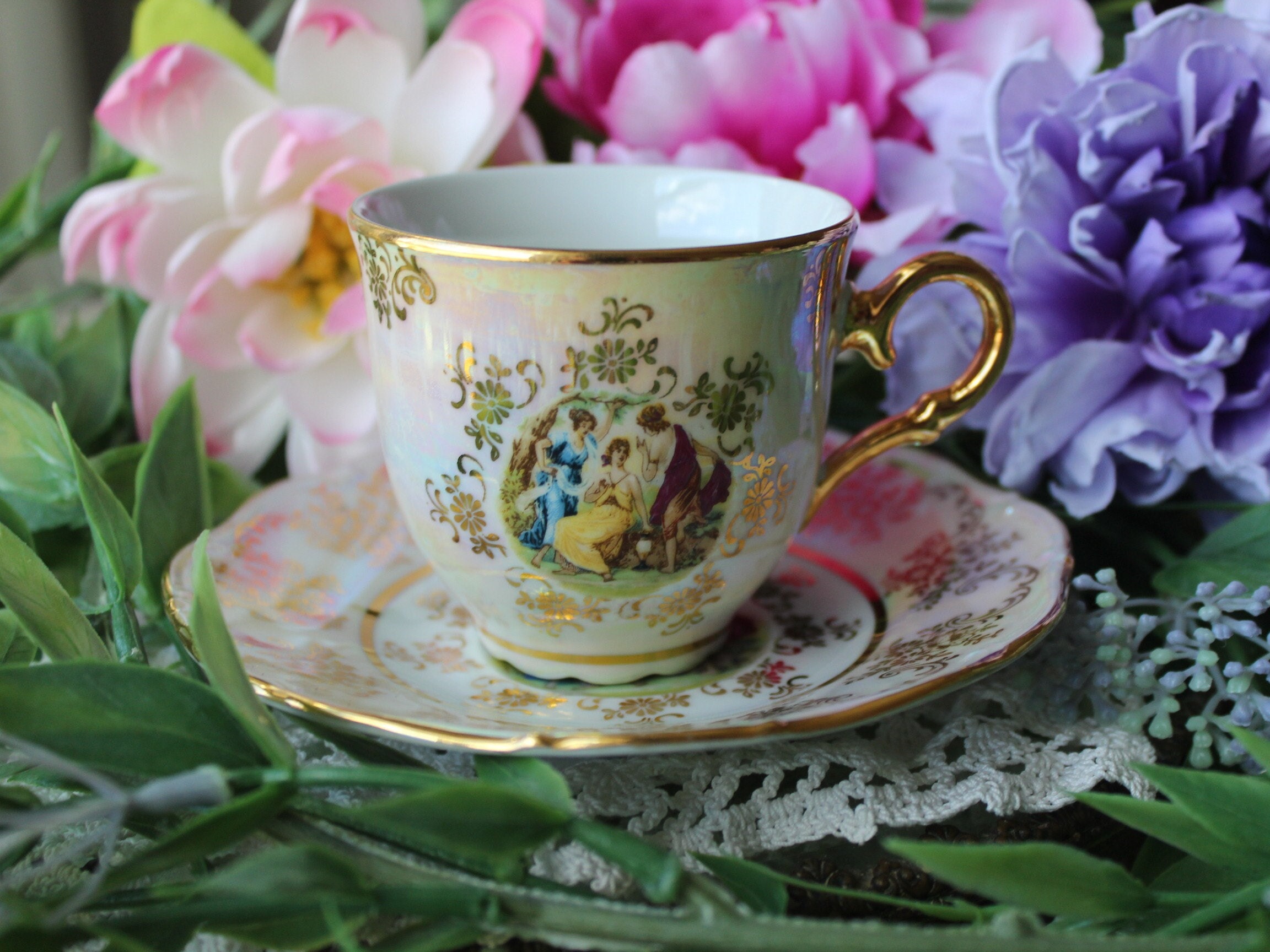 Vintage MZ Moritz Zdekauer Czech Republic Porcelain Teacup