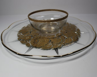 Vintage Georges Briard Chip and Dip Plate, MCM Barware