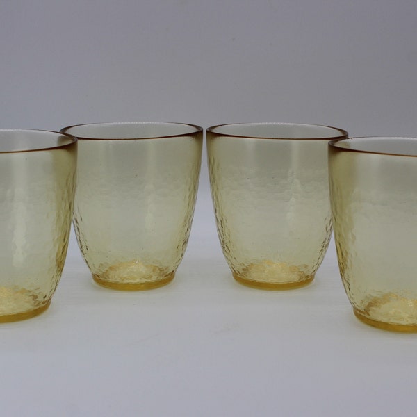 Vintage Murano Set Of 4 Yalos Casa Yellow Rocks Glassware/ Murano Low Ball Cocktail Glasses
