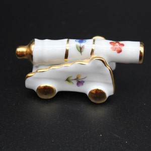 Vintage Limoges Miniature Cannon/ Miniature Porcelain Limoges Cannon Made In France