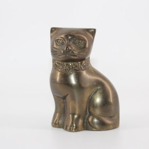 Vintage Brass Cat Figurine/ Cat Figure/Brass Accents