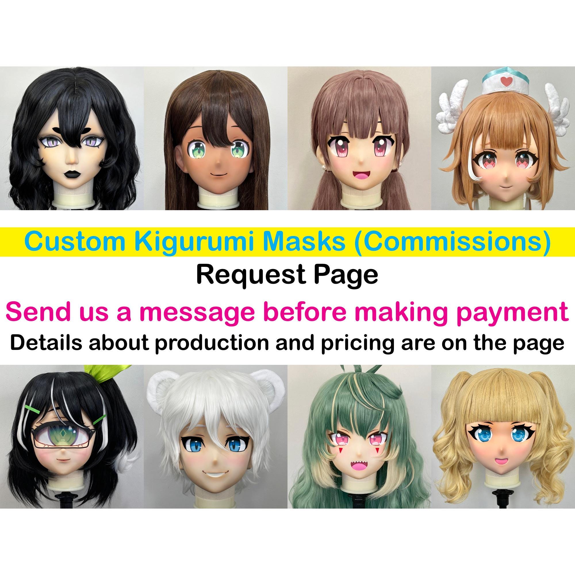 Animegao kigurumi mask - Etsy 日本