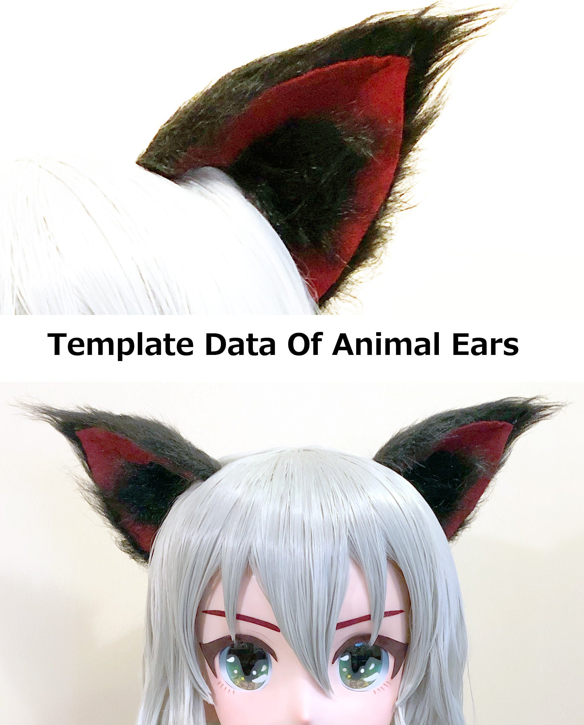 Templates Animal Ears : Anime Kigurumi Mask Animegao - Etsy