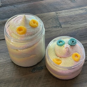 Fruit loops whipped  foaming sugar scrub