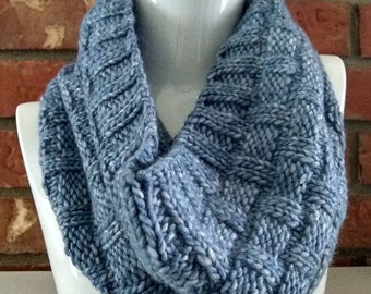 Hand Knit Winter Cowl Soft Merino Wool