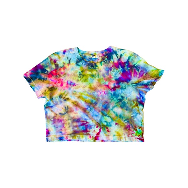 One of a Kind, Tie Dye Crop Top T-shirt, Multiple Colors, 100% Cotton